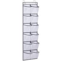12/35 Kišenės Tinklelio Sandėliavimo Maišelis Kabinamas Laikiklis Skaidrus Tinklelio Audinio Kabinamas Maišelis Kabliukai Ant Durų Spintos Laikiklis Batų Organizatorius white