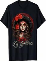 La Catrina Dress Stylish Day Of The Dead Costume La Catrina T-Shirt S įvairiaspalvis