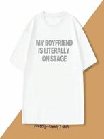 My Boyfriend Is Literally On Stage T Shirt Wounisex's Aesthetic Tee  Top Y2K 90s Concert T-Shirt Loose Short Sleeve Tshirt S įvairiaspalvis