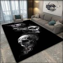 Skull Pattern Crystal Velvet Area Rug - For Living Room, Bedroom, Office - Available in Multiple Sizes, Home Decor 50x80cm