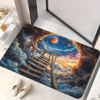 Fantasy Space Bridge Rug Flannel Soft Kids Carpet Dreamy Sky Print Playroom Decor Anti Slip Floor Mat 40x60cm