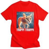 Trippi Troppi Italian Brainrot Cat Fish Meme Tshirt for Unisex Short Sleeves Tee Shirt Streetwear Summer Pure Cotton Tee Tops S