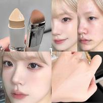 Cappuvini 2-In-1 Natural Color Foundation Stick Lightweight Moisturizing Brightening Foundation Cream Concealer For All Skin Typ