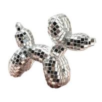 Disco Dog Ornament Maximalist Balloon Dog Statue for Dog Mom & Dog Dad Aesthetic sidabras