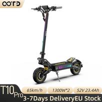 OOTD T10 Pro 65KM/H Electric Scooter 1300W*2 Motors 52V23.4AH Battery 11'' Off-Road Tire City Foldable Hydraulic Brake E Scooter T10 Pro 65KM/H juoda