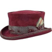 Mid Crown Red Top Hat Unisex Hat Steam Punk Hat Cylinder Wool Felt Top juoda