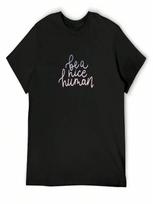 Be A Nice Human Sticker T-Shirt Boys Whites Personalized T-Shirt Basketball Graphic Tees Vintage Anime Shirt Luxury Clothes unisex S įvairiaspalvis