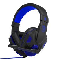 Gaming Headset Headphone for PC with Microphone with USB 3.5mm Interface LED Volume Control mėlyna