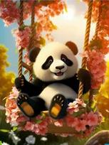 5D DIY Diamond Painting Cute Panda Bamboo Flower Diamond Mosaic Animal Diamond Cross Embroidery Set Home Decoration Full Round 20x30CM