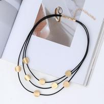Multi-layered simple clavicle short necklace auksas