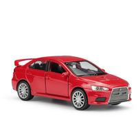 1/36 Mitsubishi Lancer Evolution X 10 lydinio automobilio modelis Metaliniai lietiniai žaisliniai transporto priemonės Automobilio modelis Aukšto tikslumo kolekcija Vaikų dovana raudona