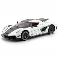 1/24 Jesko Absolut Superautomobilio Lydinio Metalo Liejimo Modelis Madingas Žaislas Ornamentai Dekoras Pomėgių Kolekcija Šventinė Dovana balta