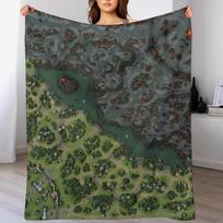 Dota 2 Reborn 7.28 HD Map Throw Blanket For Decorative Sofa Retros Summer Beddings bed plaid Blankets 30x40in