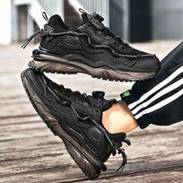 Teen Mecha Real Popcorn Rotating Button Sports Casual Shoes Men's Shoes Running Air Cushion Popcorn Daddy 39 juoda