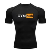 Gym Hub Printed Men's Compression T-Shirt Gym Workout Sport Quick Dry Tight Shirts Outdoor Training Fitness Elasticity Tops Tee S