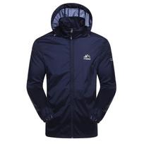 Summer Sports Skin Clothing Men 'S Ultra -Thin Breathable Sunscreen Windbreaker Hooded Jacket L