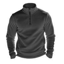 Men's Autumn and Winter New Collar Half-zip Long-sleeved Sweater Collar Cross-border Trend Versatile Men's Shaker Tops S tamsiai pilka spalva