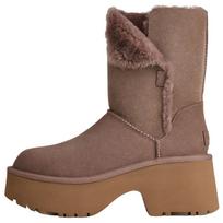 UGG Classic Novelty Esmee Cow Split Leather Thermal Fleece Lined, Versatile Vintage Short Mid Calf Snow Boots Women's 1171533-CRBO 36