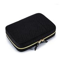 Ring Binder Jewelry Storage Booklet PVC Pocket Mini Travel Ring Box Necklaces Pouch Bag  Bracelets juoda