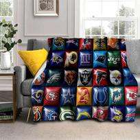 NFL Ženklas Amerikietiško Futbolo Regbio 3D Antklodė, Minkšta Mėtoma Antklodė Namams Miegamajam Lovai Sofai Iškylai Kelionei Biurui Apdangalas Vaikams 75x90cm black