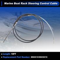Motoforti 10 12 14 15 16 17 18 ft M66X10 Marine Boat Rack Steering Control Cable Black 1 Pcs