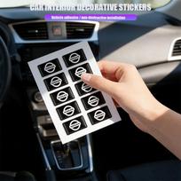 10Pcs 3D Epoxy Emblem Car Interior Stickers Decoration For Nissan Nismo Tiida Teana GTR 350Z 370Z 240SX Juke Note Versa