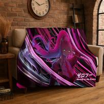 Cartoon Zero Two Sexy Girl DARLING in FRANXX  Flannel Blanket Soft Warm Throw Blanket for Bedroom Living Room Bed Travel Picnic 75x90cm