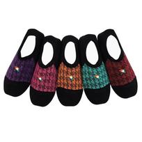 Arnold Palmer Women's Non-Slip No-Socks (5 Pairs) Gift for Grandma 5 pairs of patterned 3D slippers