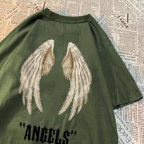 Angel A Pair Of Huge Wings Black Pattern unisexs T Shirts Hip Hop Summer Tee Clothing Fashion Cartoons Tops Cotton Couple T-Shirts S įvairiaspalvis
