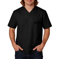 Men's Short Sleeve V Neck Work Shirt with USA Pocket Print Labor Day Design Durable Fabric Comfortable Fit XXXXL juoda
