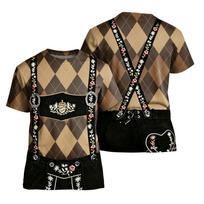 Men’s Vintage Pattern Short Sleeve T Shirt Loose Fit Casual Summer Top with Retro Print for Daily Wear Festival M žalia