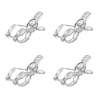4PCS Portable Plastic Drying Rack Holder Wind Proof Anti-slip Quilt Clip Transparent Household Food Clip Household Organizer