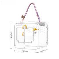 New Clear Bird Carrier Cage PET Lightweight Hamster Carry Box Secure Closure Ventilated Transport Case Pet Travel
