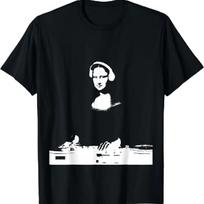 Funny Techno Rave Music Gift Mona Lisa DJ Art T-Shirt Anime Graphic T-shirts For unisex Clothing unisex Short Sleeve Tees Y2K Tops S įvairiaspalvis