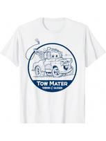 Pixar Cars Tow Mater Salvage Vintage Sketch Badge T-Shirt S įvairiaspalvis