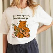 Kawaii Cute Teddy Bear Print Summer Fashion O-Neck T-Shirt Top Short Sleeved Pattern T-Shirt Wounisex's Clothing Printed T-Shirt. S įvairiaspalvis