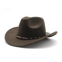 UPF 50+ Wide Brim American Western Bent Brimmed Wool Top Cowboy Sun Hat Sun Cap for Men Outdoor Travel Equestrian Riding M（56-58cm） ruda