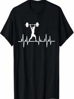Vintage Lifting Powerlifting Bodybuilding Heartbeat T-Shirt S įvairiaspalvis