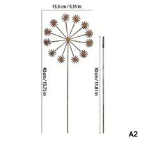 [ZYAS]Vintage Metal 3D Dandelion Garden Sculptures Dandelion Garden Stake Decoration Metal Outdoor Sculpture Outdoor Decor