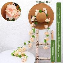 Multicolors Artificial Cherry Blossoms Vines 90/135 Heads 1.8/2.35meters Length Rattan Christmas Flowers