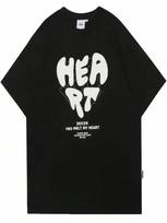 Harajuku Wounisex T-Shirt Heart Sporty T Shirt 90s Summer Short Sleeve Tshirt Cotton Casual Tees Y2k Clothes Hip Hop Streetwear S įvairiaspalvis