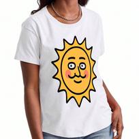 Smiling Sun Face unisex's Cotton T Shirt, Pure Cotton Premium Print, Durable, Casual And Fashionable. Featuring A Cheerful Sun Graphic With A Moustach S įvairiaspalvis