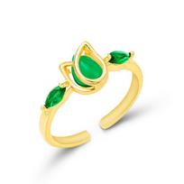 Luxury Fashion Tulip Flower Rings for Women Exquisite Cubic Zirconia Flowers Adjustable Opening Ring Wedding Party Jewelry Gifts resizable