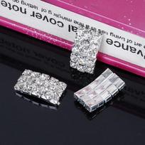 Engood 100Pcs Arc Full Rhinestone Button Sewing Trim & Embellishments Craft Buckles for Wedding Party DIY Hair Accessories sidabras