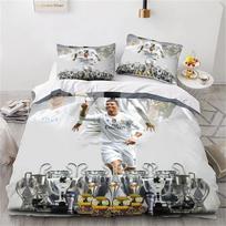 2/3 vnt. antklodės užvalkalų komplektas Ronaldo Idolas Futbolo Žvaigždė 3D spausdintas antklodės užvalkalas paaugliams Vaikams Berniukams Mergaitėms Minkštas lovos užvalkalas su užtrauktuku 135x200cm