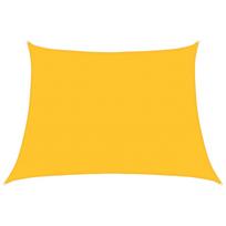 vidaXL Saulės skėtis, burė, 160 g/m², trapecijos formos, geltona, 4/5x3 m, HDPE
