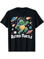 Astro-Turtle Floating In Space Cute Astronaut Turtle T-Shirt S įvairiaspalvis