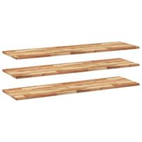 vidaXL Pakabinamos lentynos, 3 vnt., 120x40x2 cm, aliejumi dažyta, akacijos masyvas