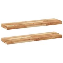 vidaXL Pakabinamos lentynos, 2 vnt., 80x20x4 cm, aliejumi dažyta, akacijos masyvas