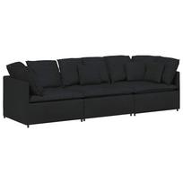 vidaXL Modulinė sofa su pagalvėlėmis, audinys, juoda